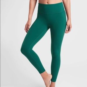 Athleta Elation Powervita High Waist 7/8 Leggings Dragonfly Green Size Small